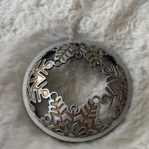 Silver and Gold Snowflake Candle Topper